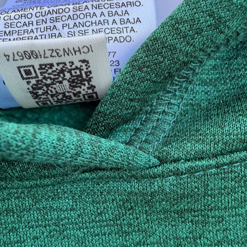 Adidas Boys Green‎ Heathered Hoodie 3-Stripe Pullover Sweatshirt Size XL 18/20